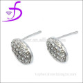 Pave Setting 925 sterling silver cubic zirconia elegant stud earrings